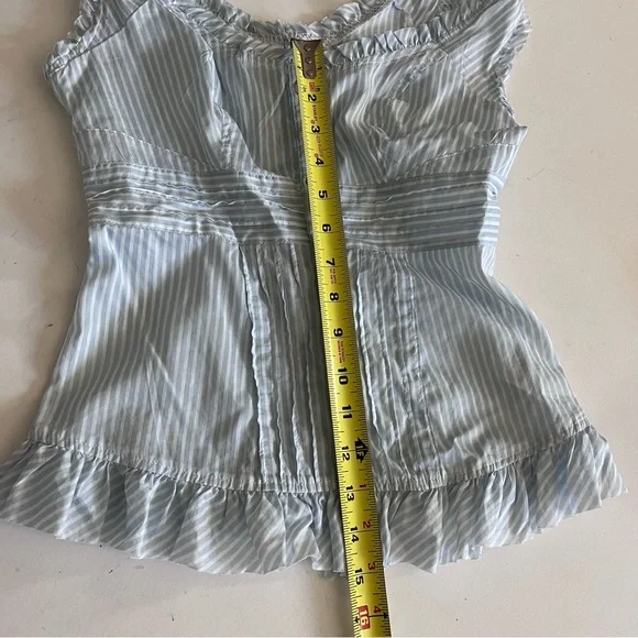 Guess Striped Blue Ruffle Top - Picture 5 of 6